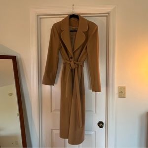 & Other Stories long camel wool coat with belt